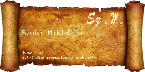Szuhi Miklós névjegykártya