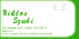 miklos szuhi business card